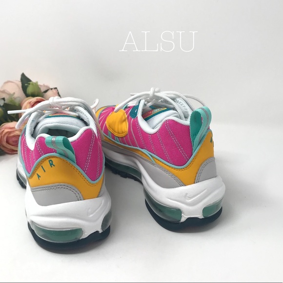 Nike Air Max 98 Spirit Teal Pink Yellow Green W - Picture 6 of 8